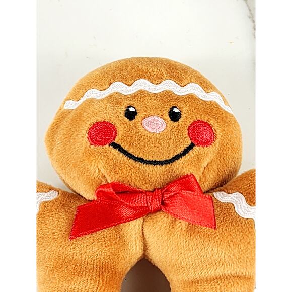 GUND Merry Christmas Gingerbread Rattle 5 1/4" Plush Toy Holidays Year 2000 Vtg - Picture 2 of 13